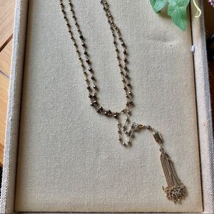 Stella & Dot Gold Gitane Beaded Tassel Necklace